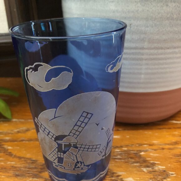 Hazel Atlas Ritz Blue Windmill Juice Glass - Picture 1 of 4